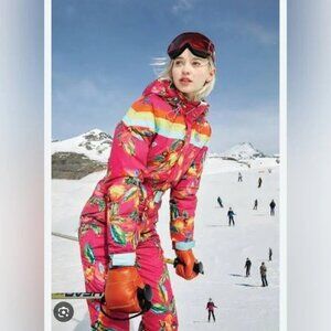 NWT FARM RIO Pink Cashew Ski Jumpsuit